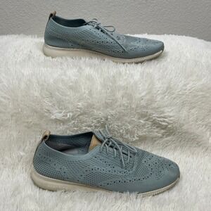 Cole Haan Zerogrand Stitchlite Shoes Womens 8.5 B Blue Wing Tip Oxford Sneakers